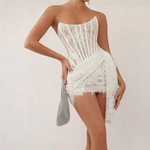 Heiress Beverly Hills: Lace Corset Draped Mini Dress